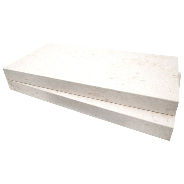 Mayra White SAMPLE Honed- Eased Edge Limestone Pool Coping